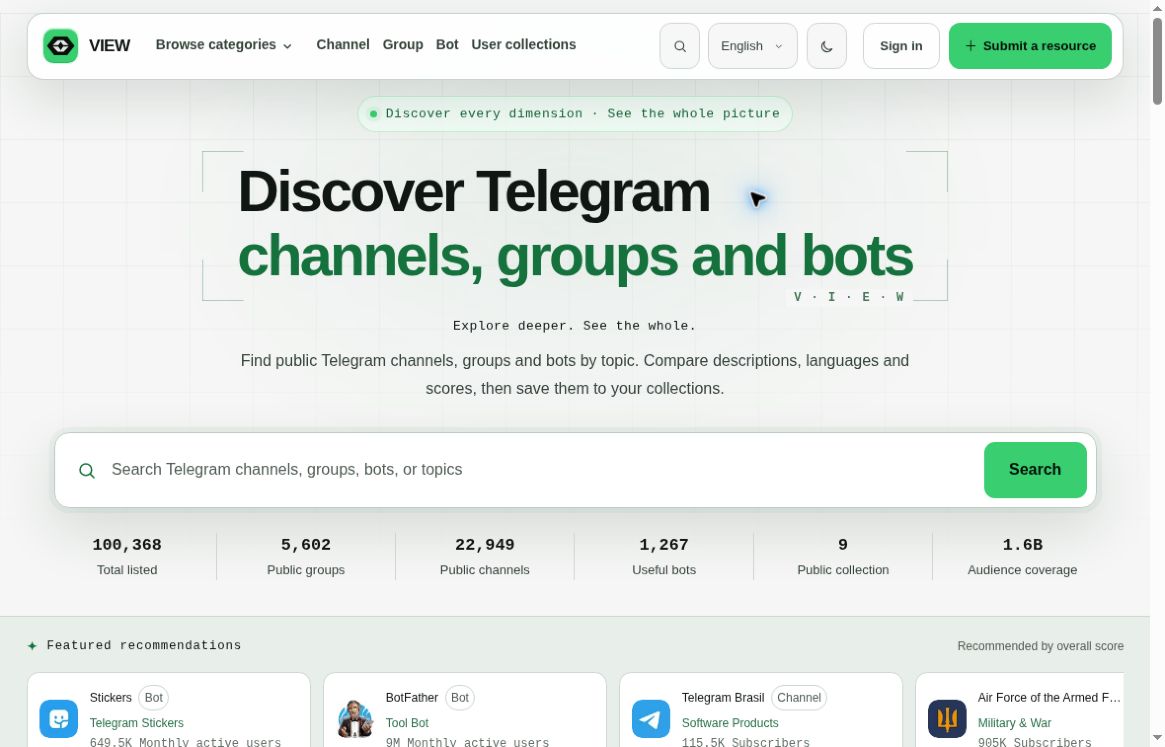 VIEW — Telegram Directory