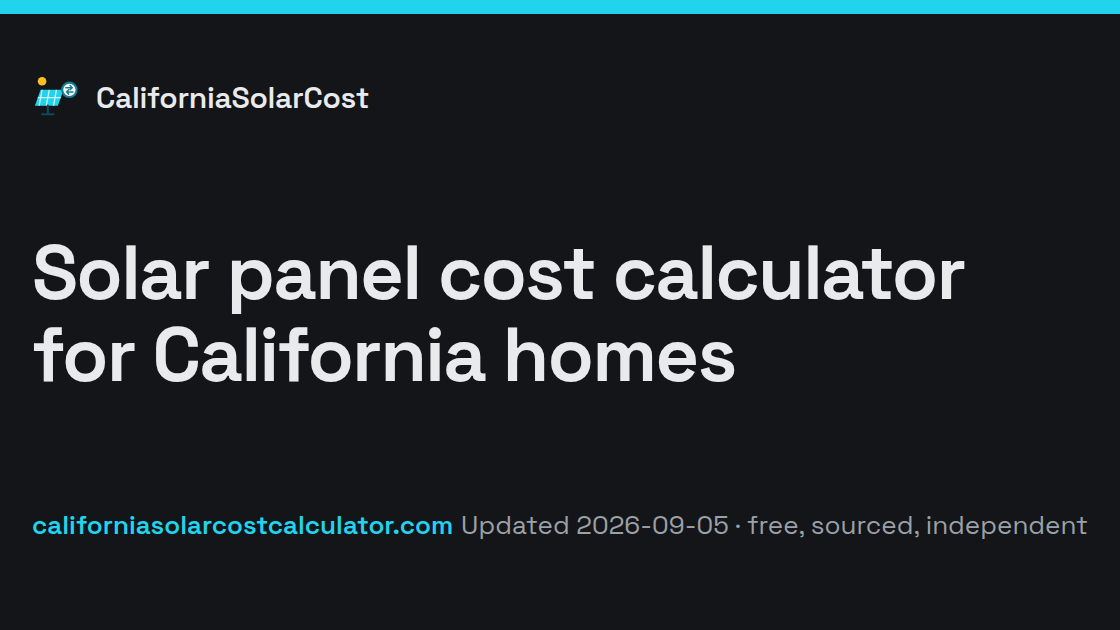 California Solar Cost Calculator