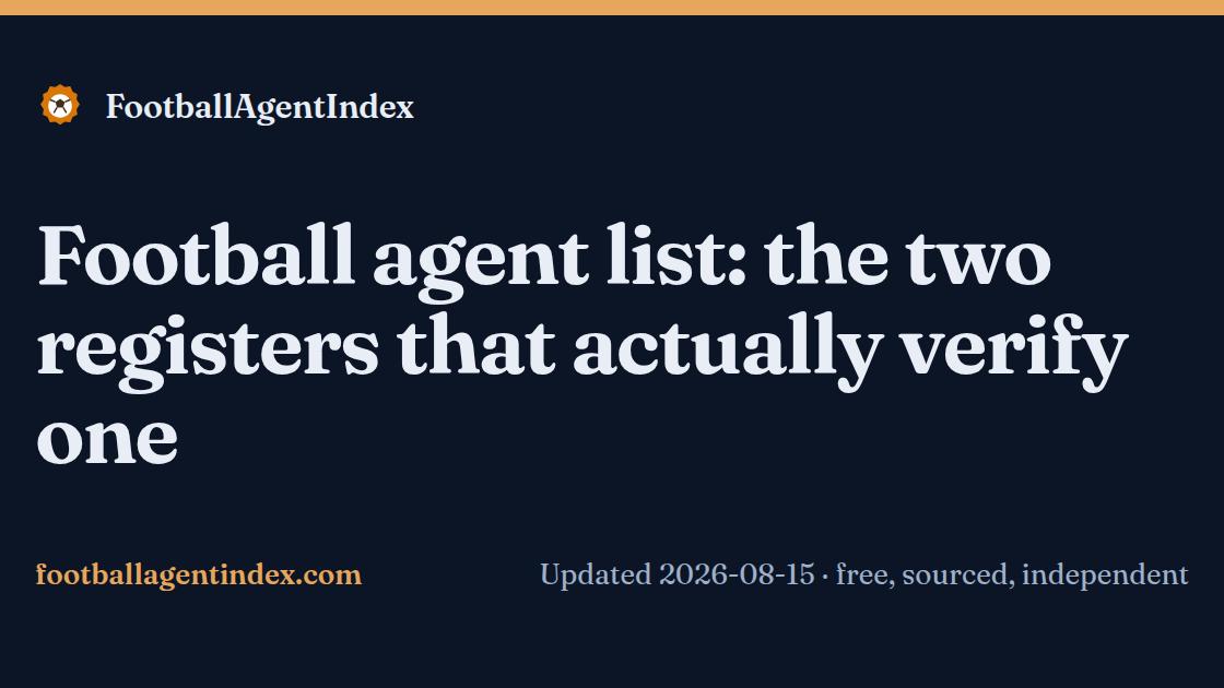 Football Agent Index