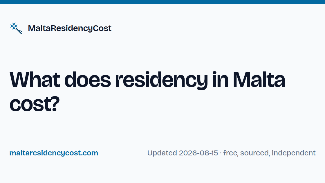 Malta Residency Cost