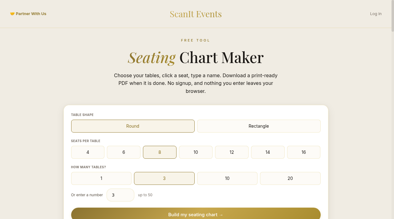 ScanIt Events Seating Chart Maker