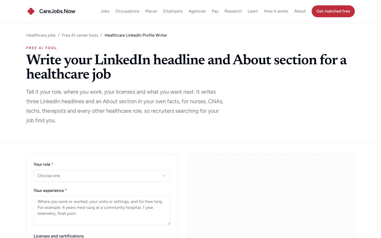 Healthcare LinkedIn Profile Writer