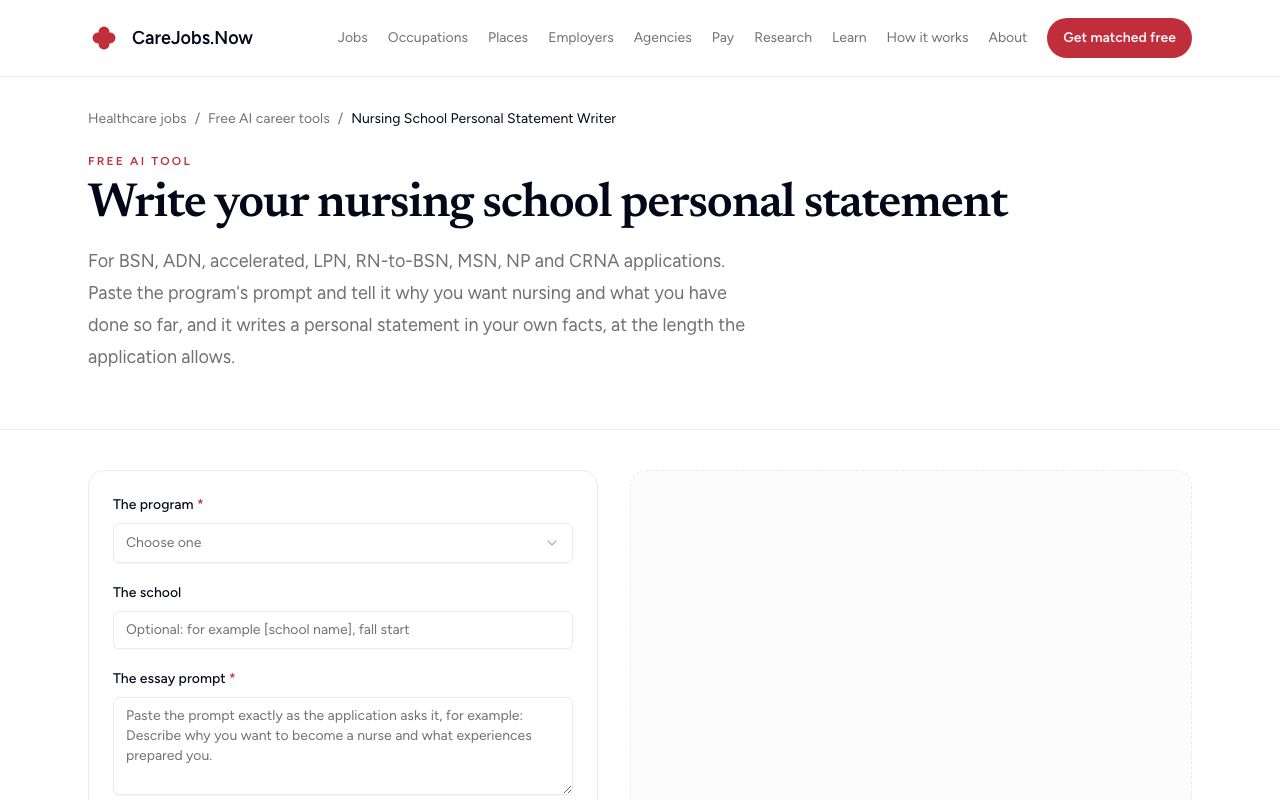 Nursing School Personal Statement Writer