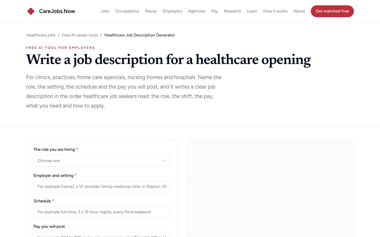 Healthcare Job Description Generator