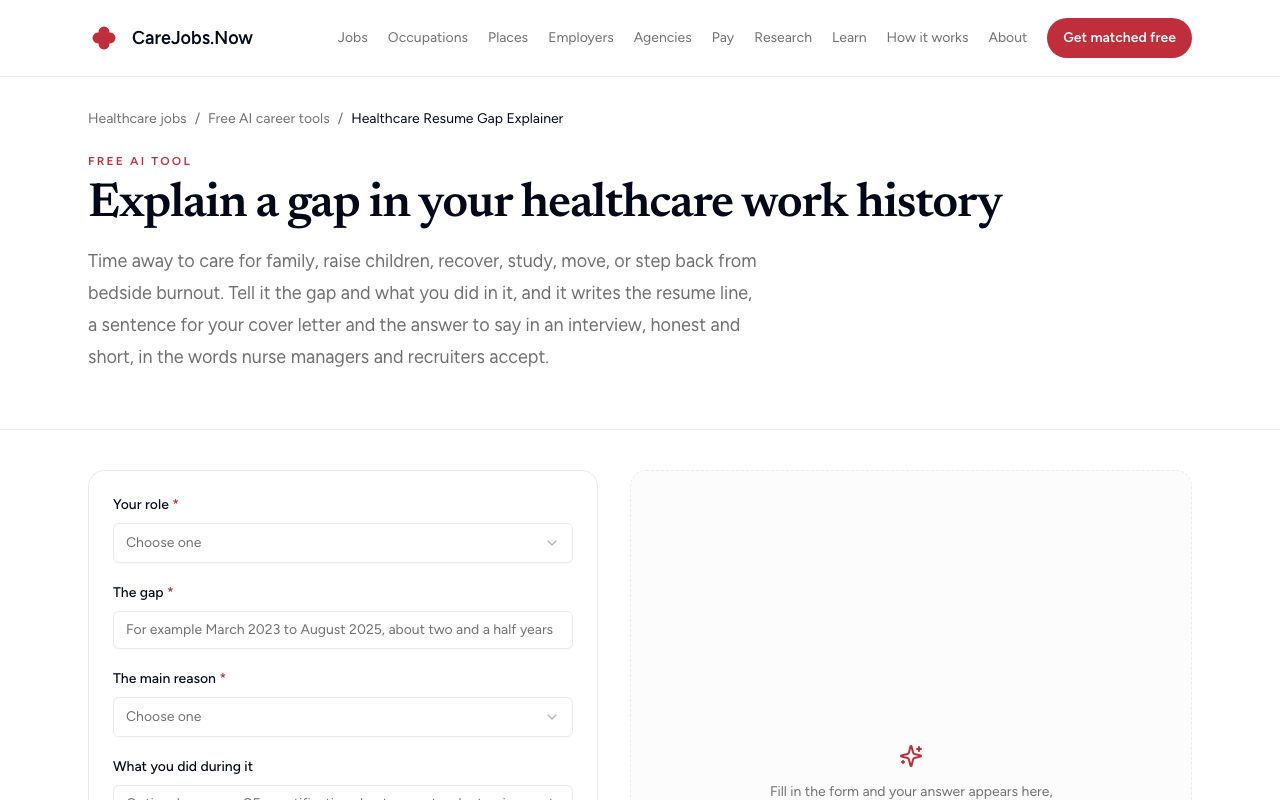 Healthcare Resume Gap Explainer
