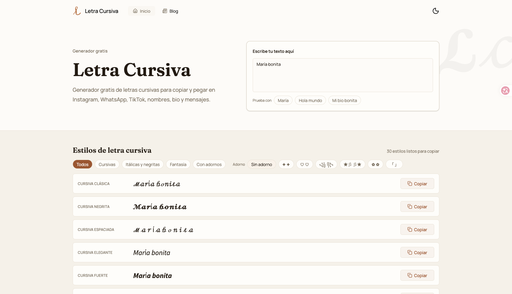 Letra Cursiva