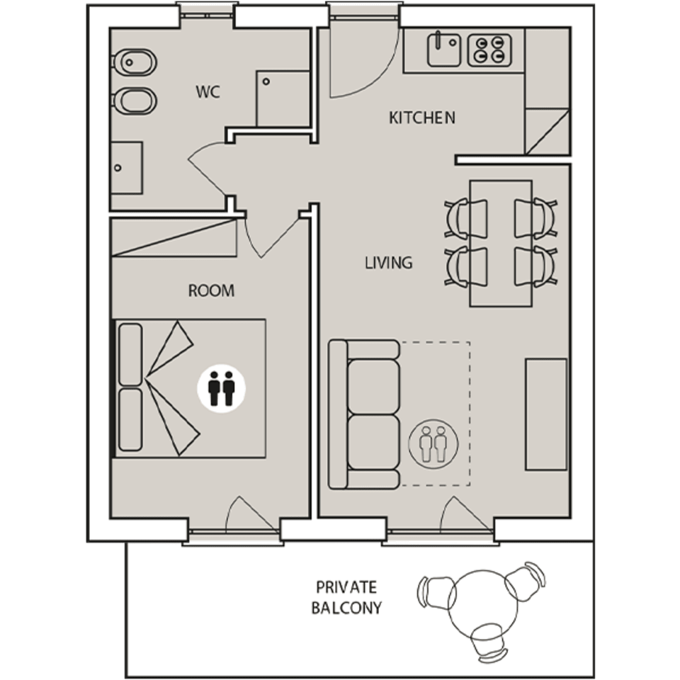 Apartment Floor Plan at Residence La Berna