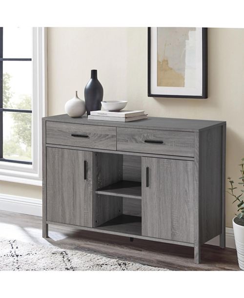 47″W Distressed Grey Sideboard Storage Dining Server Cupboard