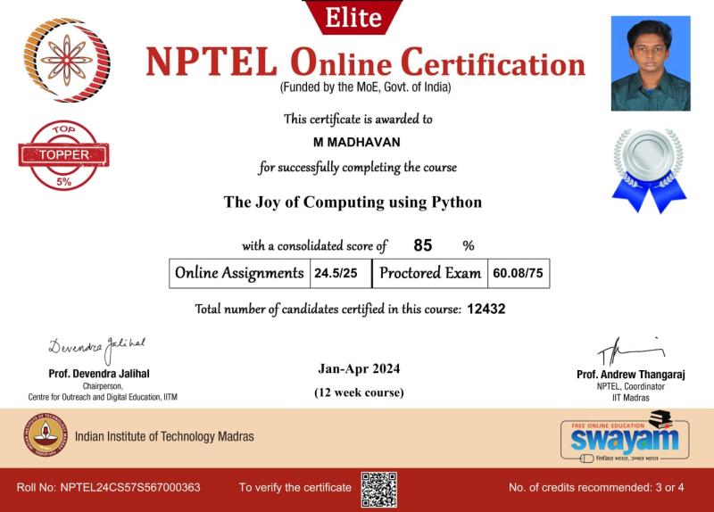 Joy Of Computing using Python