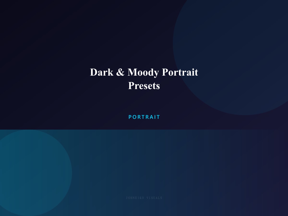 Dark & Moody Portrait Presets