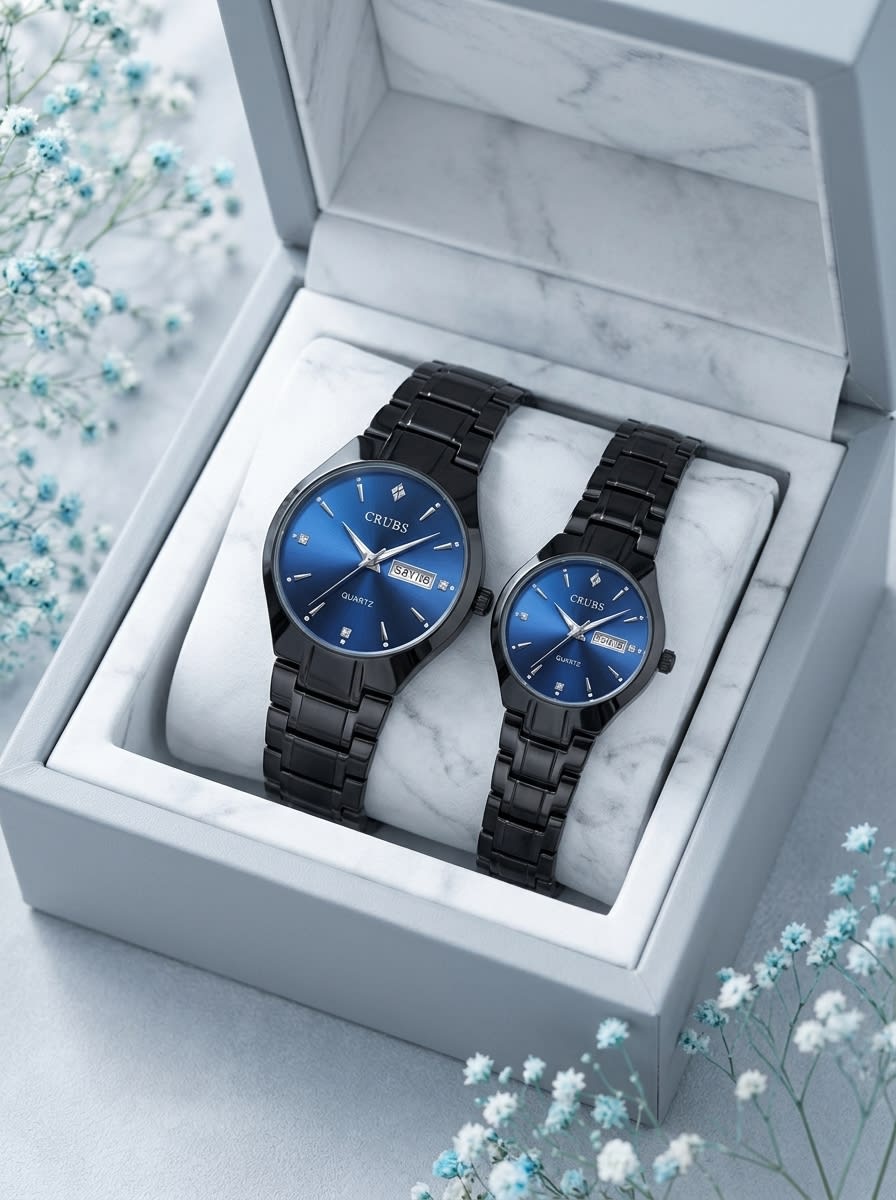Oruss Sapphire Blue Couple Set