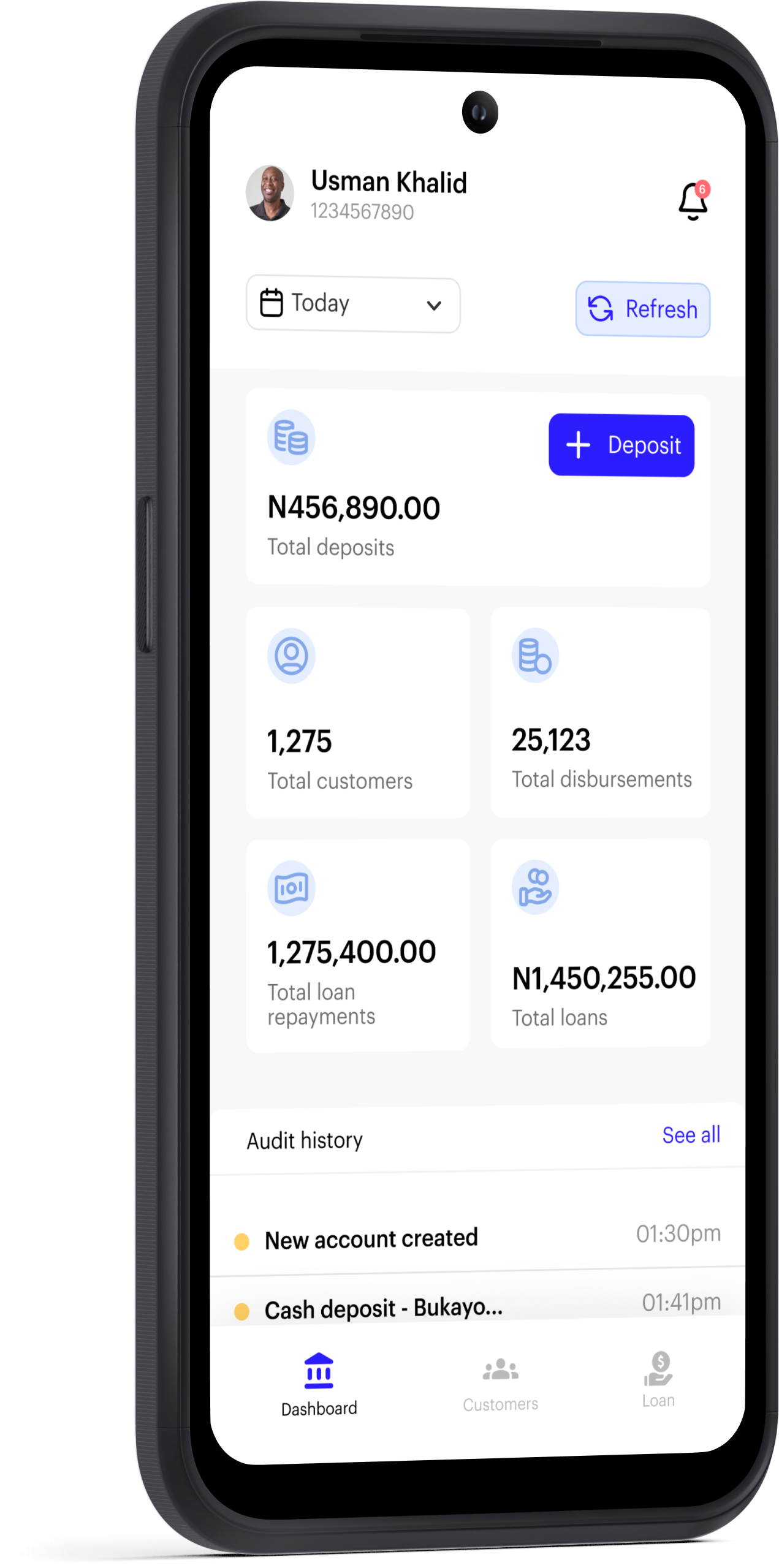 A screenshot of the field officer app