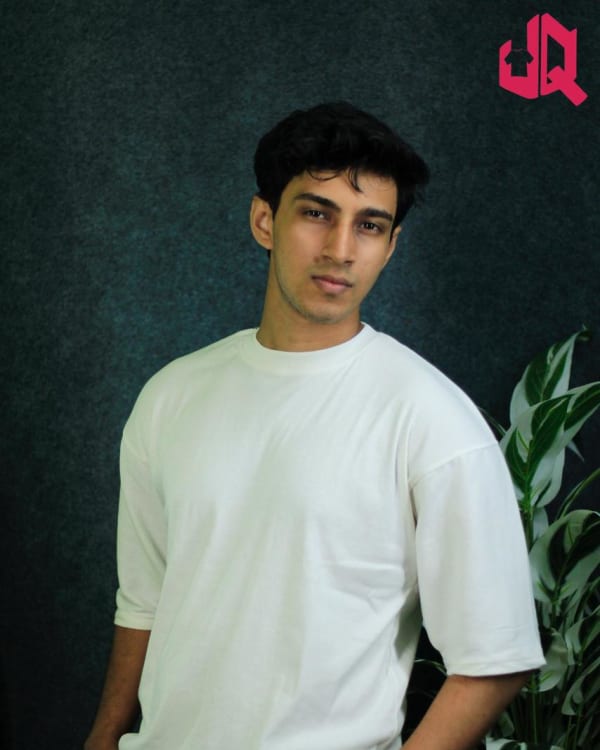 Solid Drop shoulder T-shirt  -White