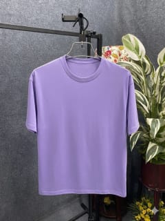 Solid Drop shoulder T-shirt  -Lavender thumbnail 1