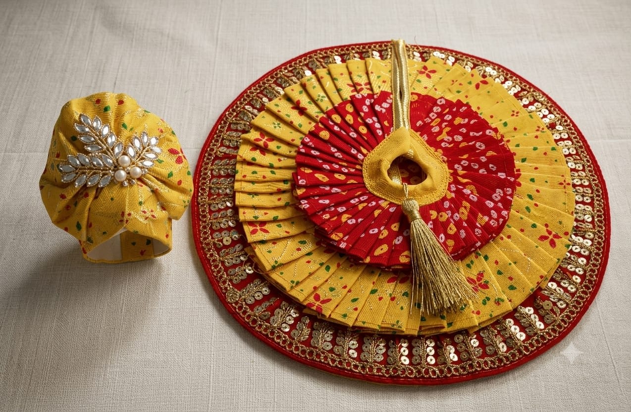Premium Bandhani Print Laddu Gopal Poshak Set 