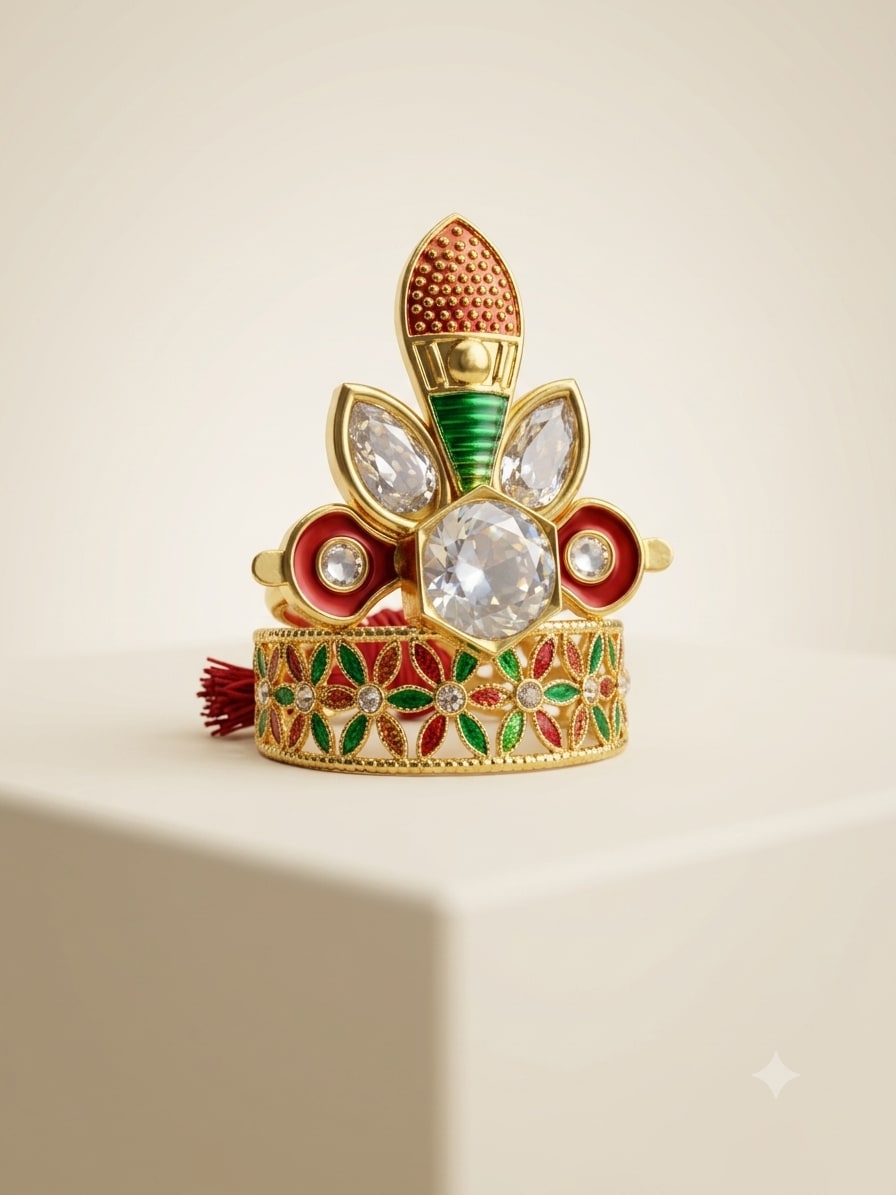 Premium Kundan Laddu Gopal Mukut