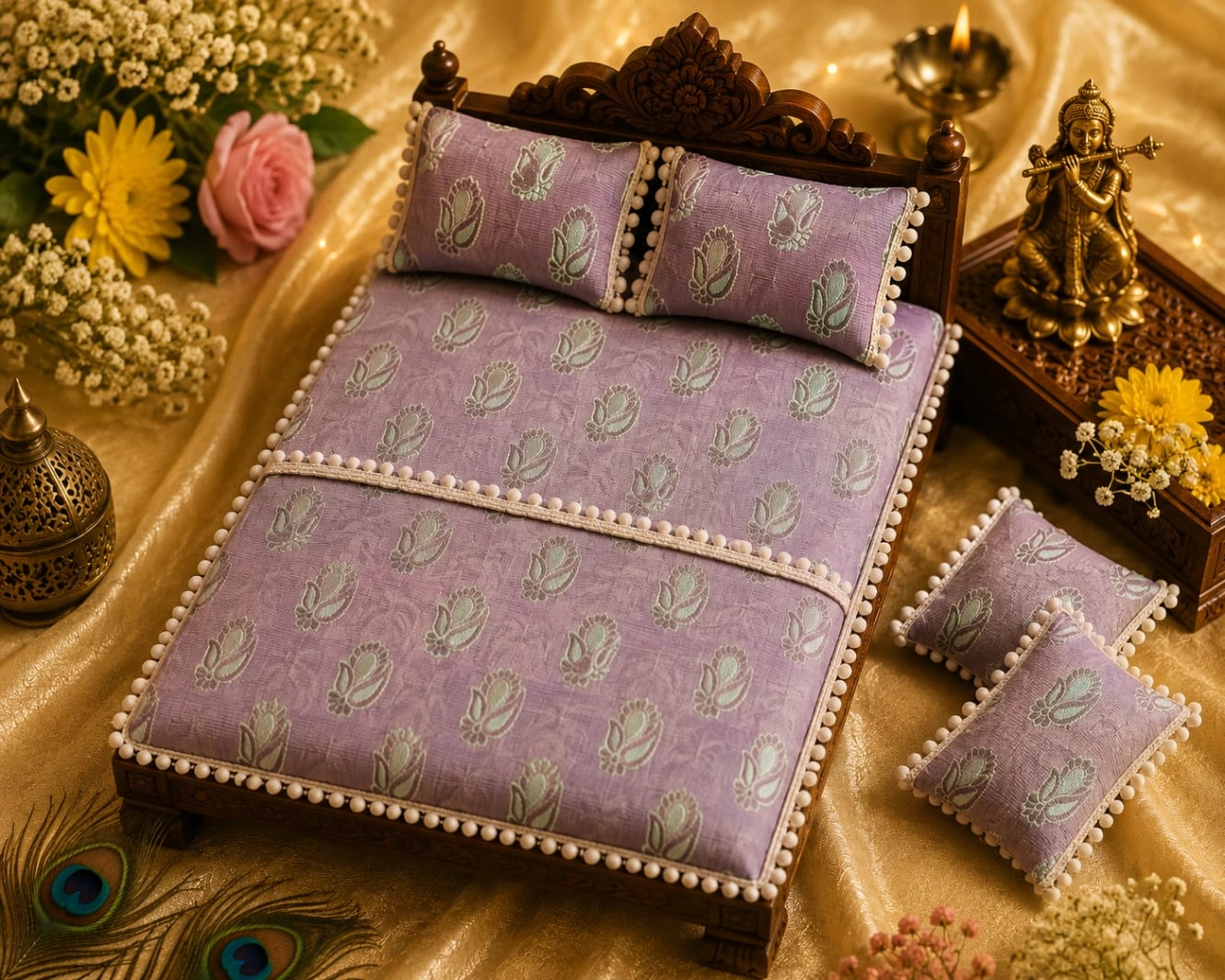 Premium Brocade Bedding Set for Thakur Ji 