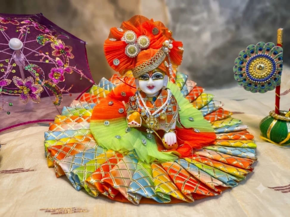 Premium Gota Patti Laddu Gopal Poshak Set with Heavy Pagdi