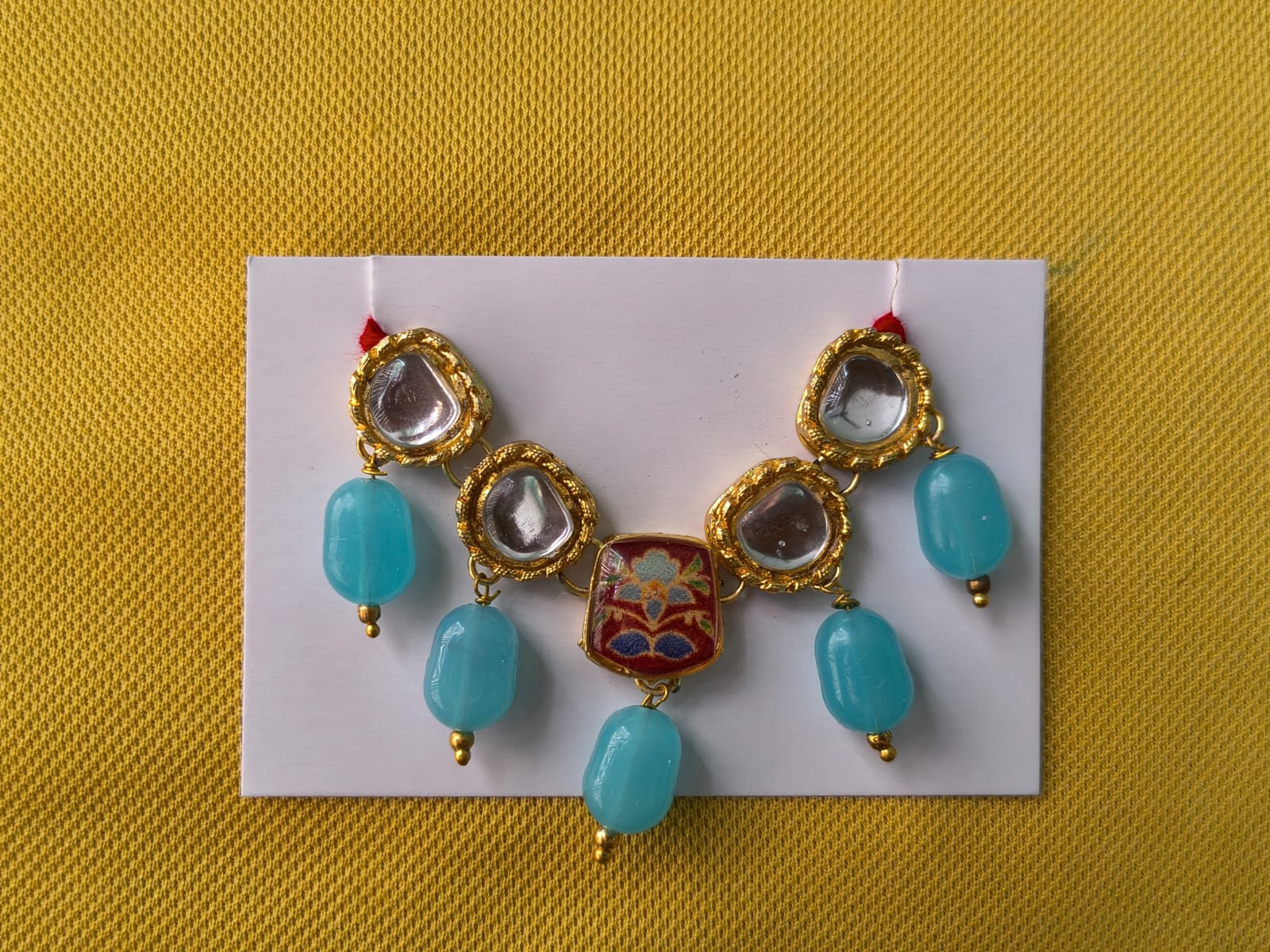Kundan And Beads Mala Firozi