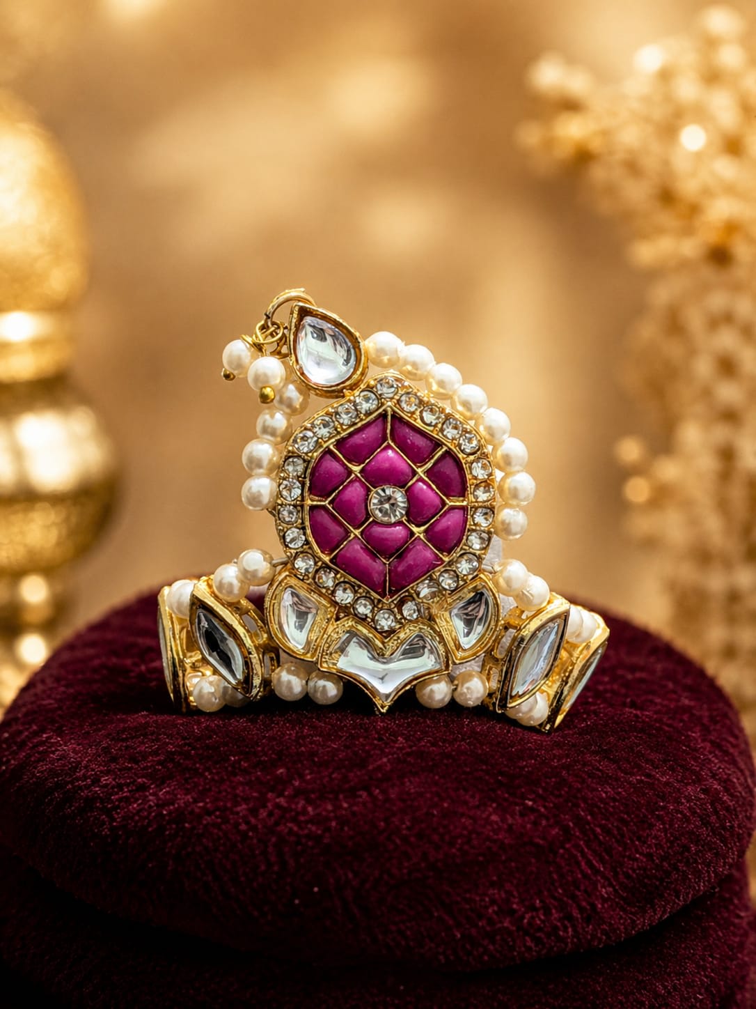 Mukut For Laddu  Gopal Pink