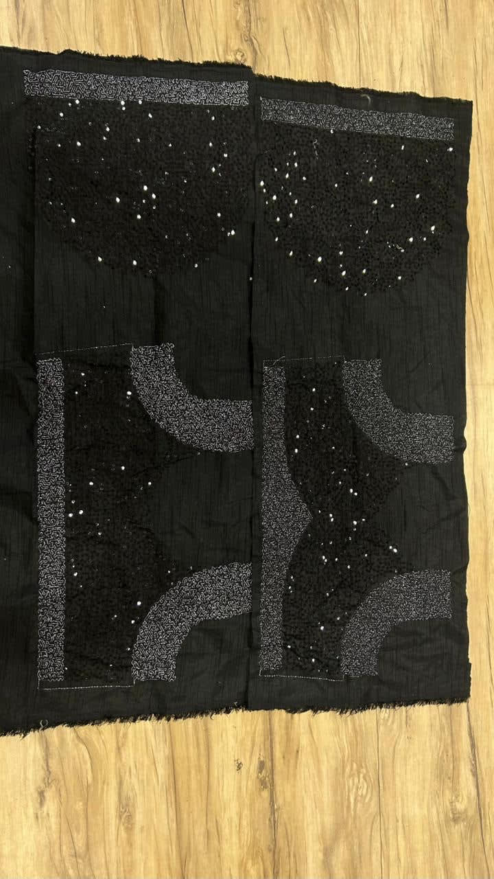 Black Net Lehenga Choli Set with Sequins & Zari Work - View 6