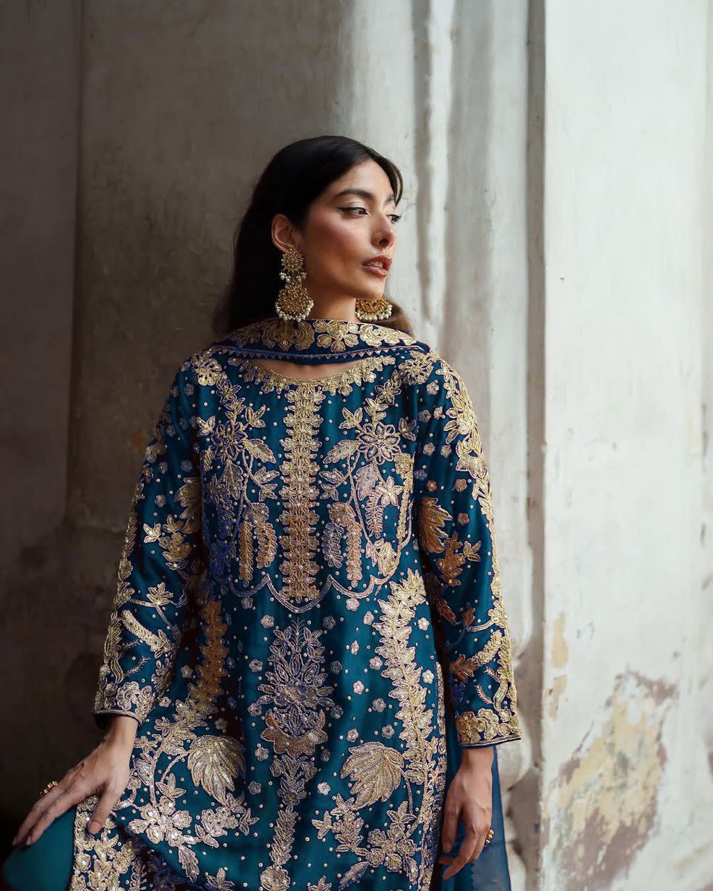 Elegant Embroidered Sequence Designer Suit - Three Piece Set - Second View