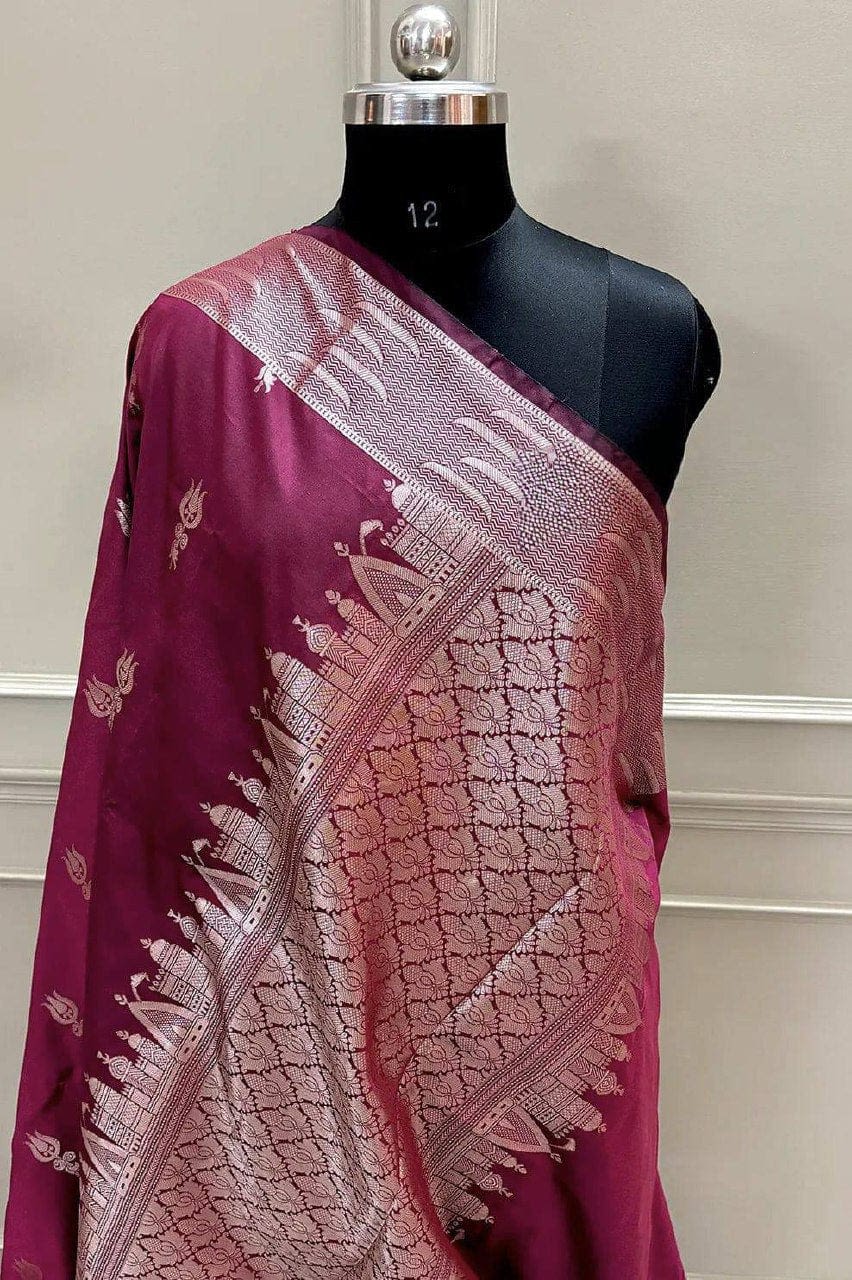 Beautiful Premium Banarasi Ghat Design Silk Saree - View 2