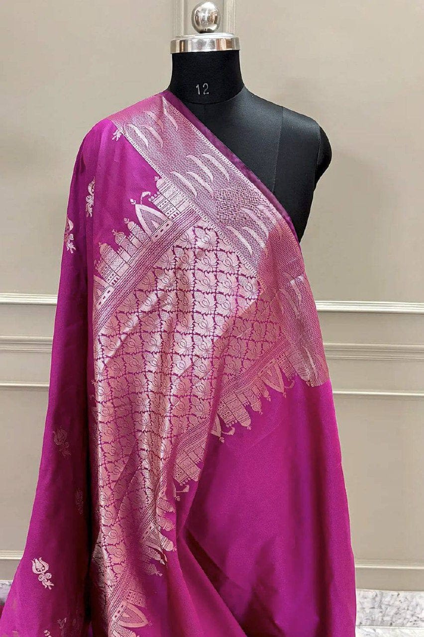 Beautiful Premium Banarasi Ghat Design Silk Saree - View 6
