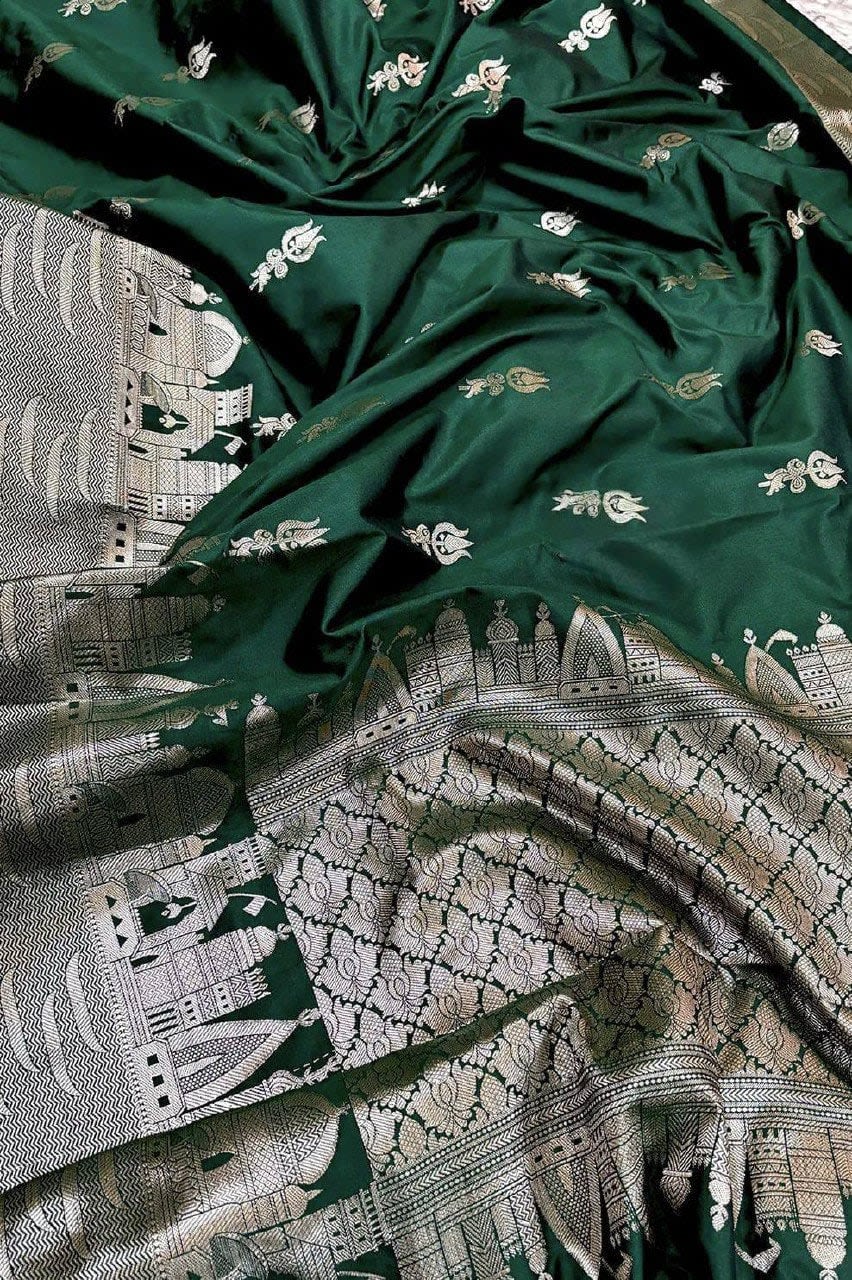 Beautiful Premium Banarasi Ghat Design Silk Saree - View 10