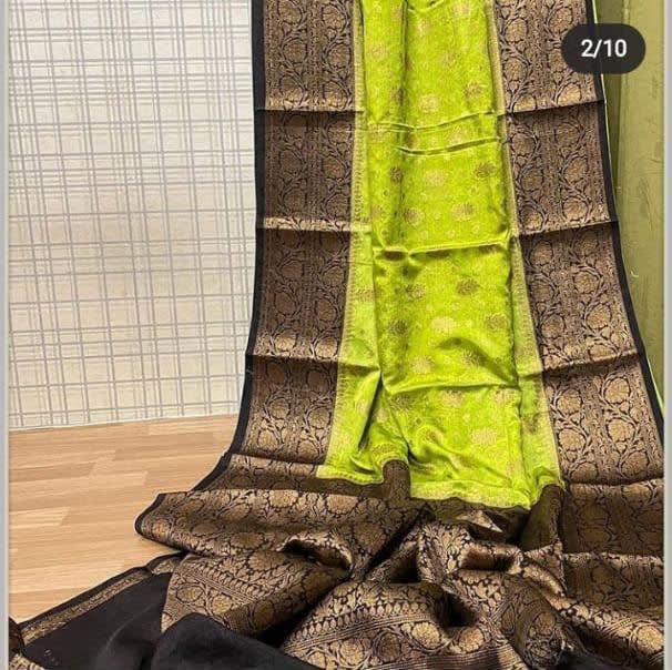 City of Banaras - Exquisite Banarasi Semi-Georgette Silk Saree - View 8