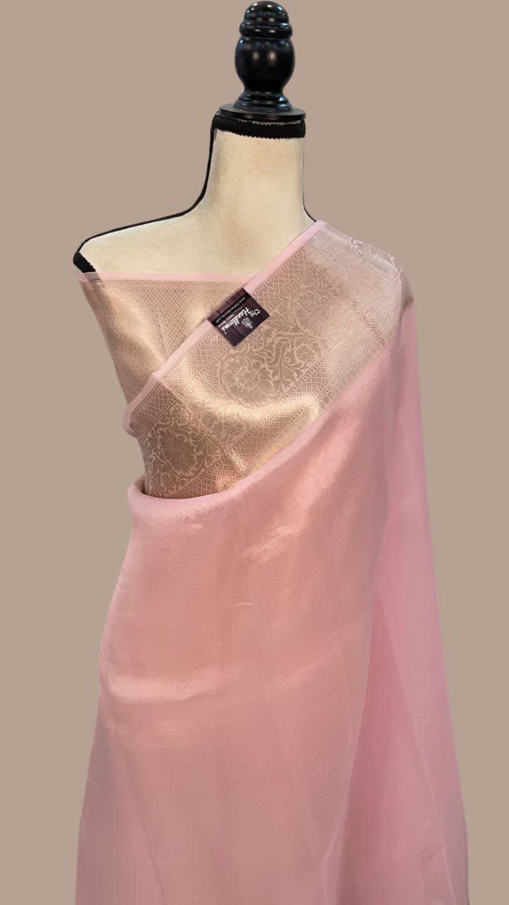 Banarasi Dyeable Kora Organza Pure Saree - Second View