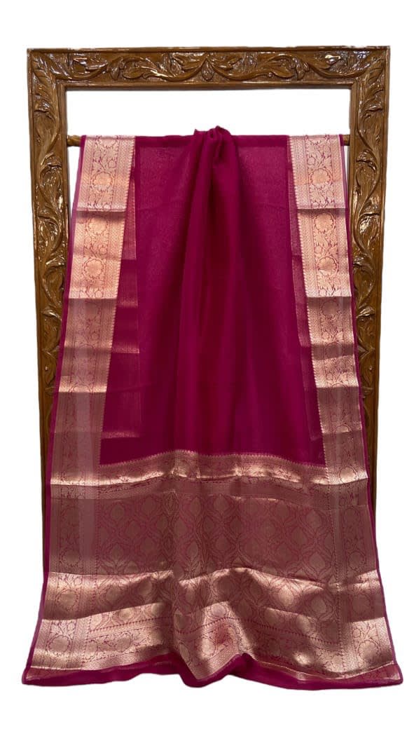 Banarasi Dyeable Kora Organza Pure Saree - View 5