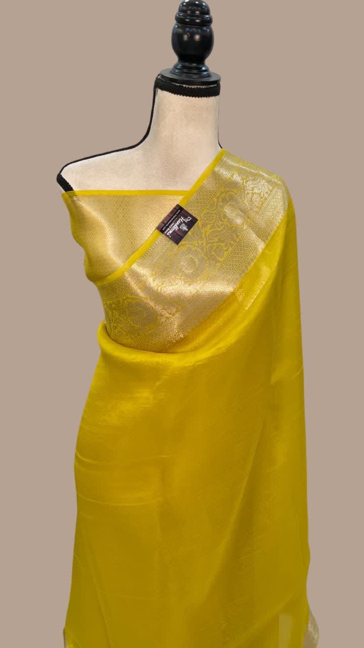 Banarasi Dyeable Kora Organza Pure Saree - View 4