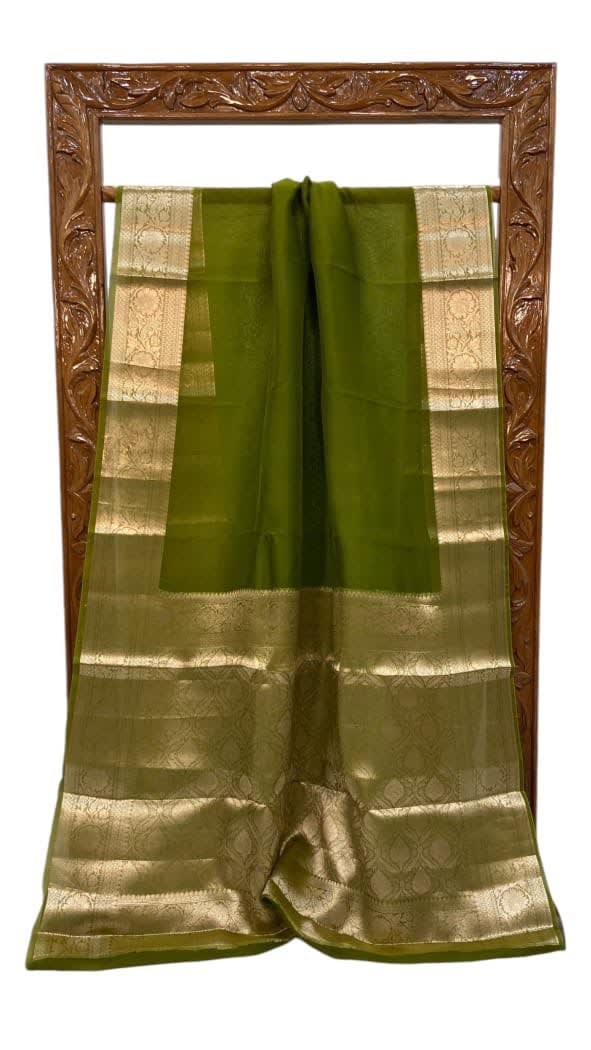 Banarasi Dyeable Kora Organza Pure Saree - View 8