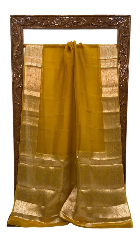 Banarasi Dyeable Kora Organza Pure Saree - View 9
