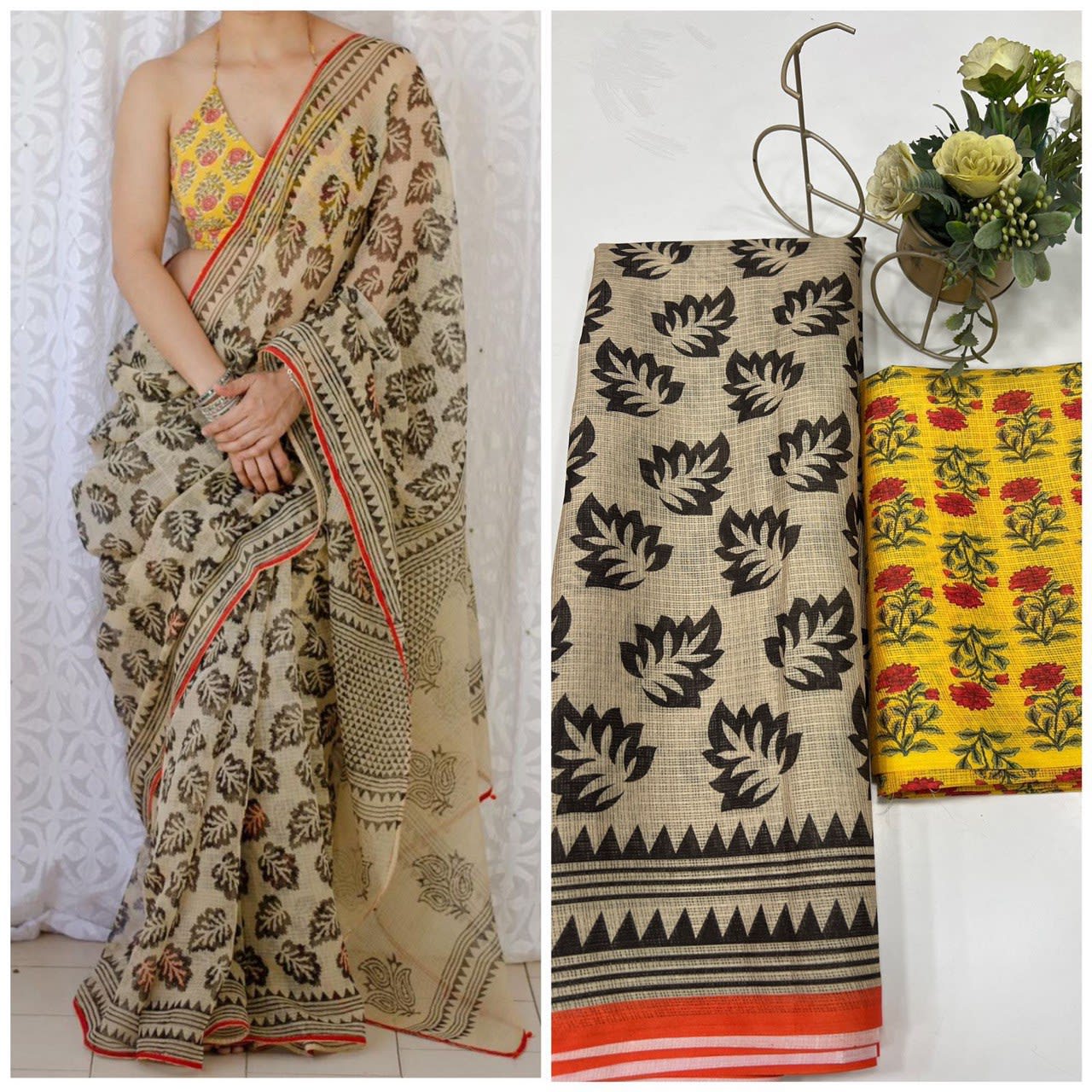 Bollywood Collection - Sanjana Soft Munga Kota Checks Saree - View 3