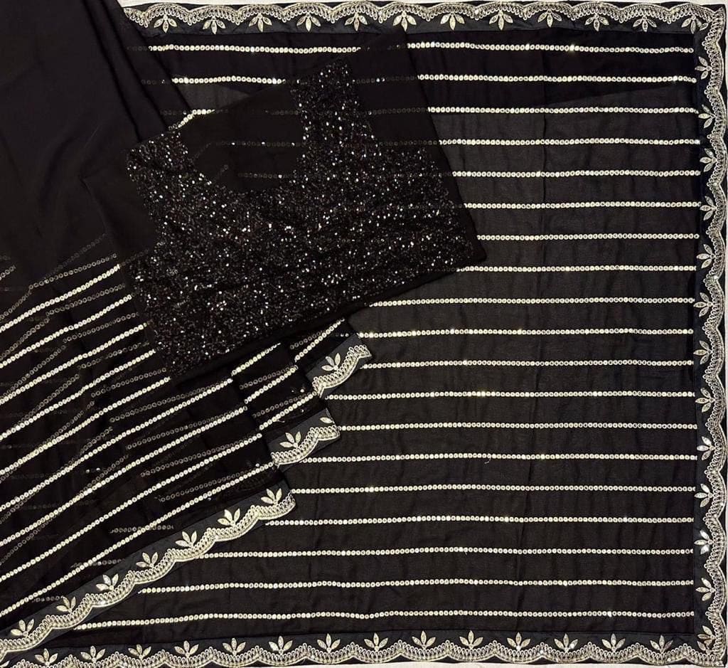 Designer Party Wear Embroidery Saree - View 3