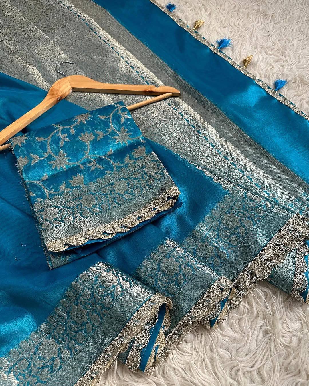 Designer Banarasi Maharani Tissue Silk Saree - View 4