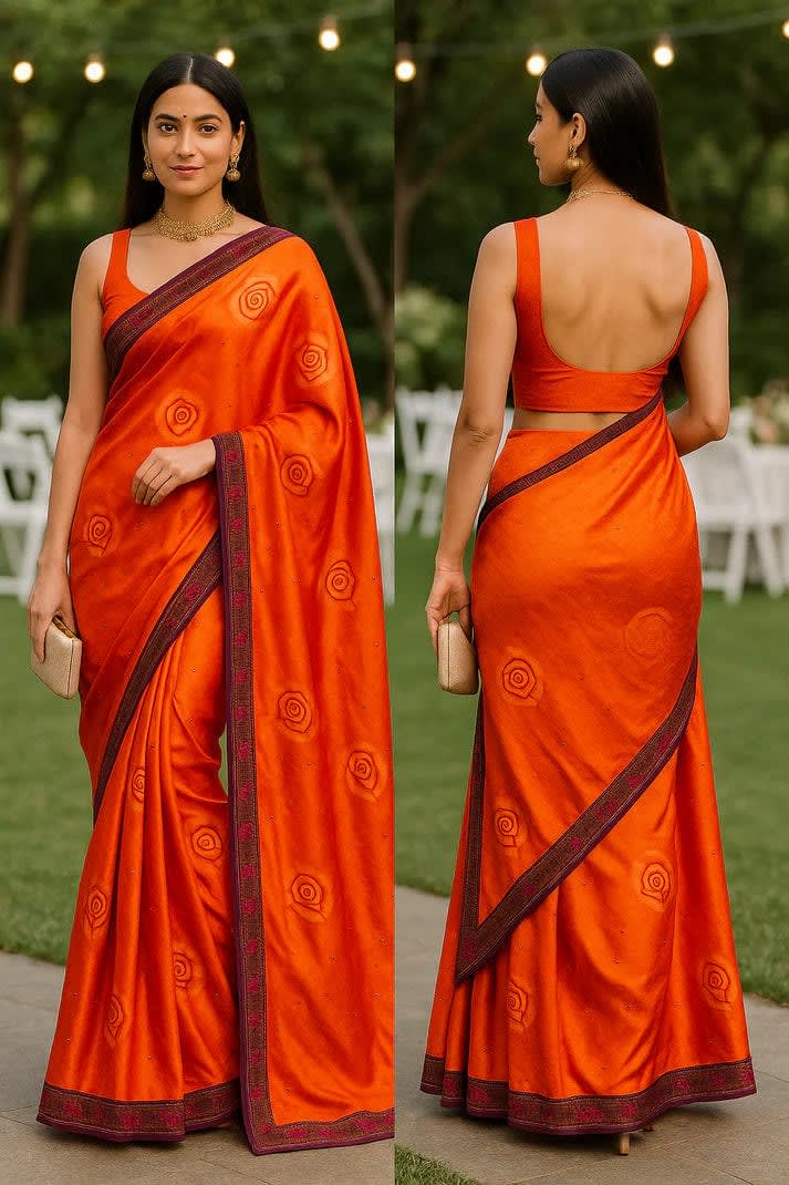 Combo: 2 Digital Printed Crepe Silk Sarees - View 6