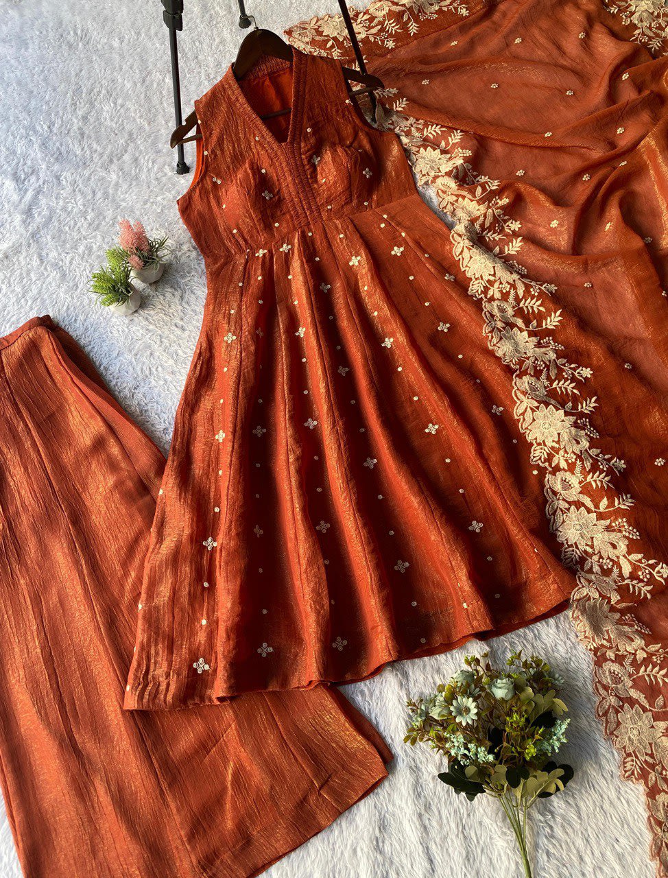 Exclusive 3-Piece Kurti, Flared Sharara & Dupatta - View 4