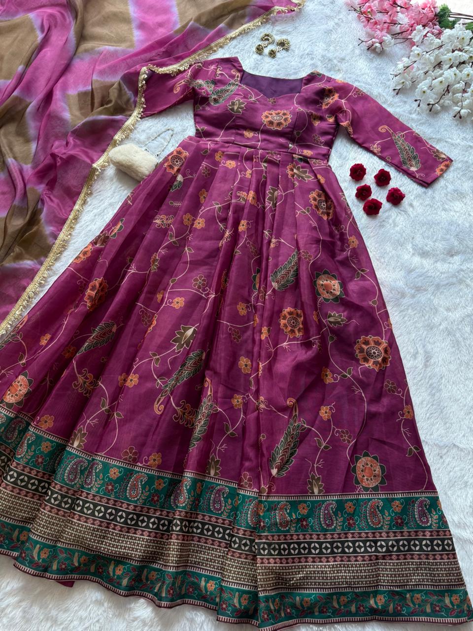 Exclusive Digital Printed Anarkali Gown – Modern Elegance - View 7
