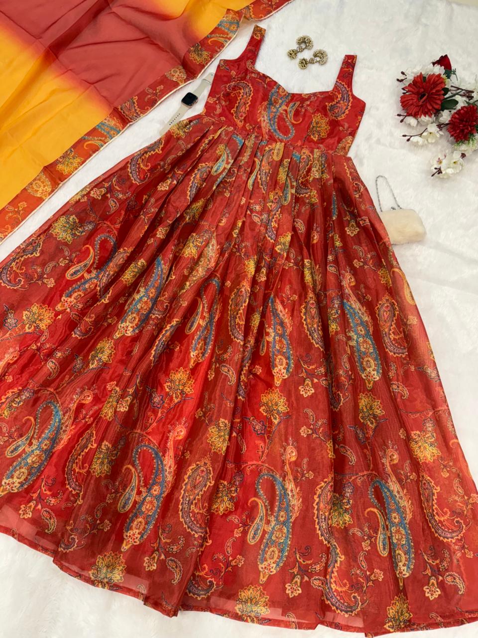 Exclusive Digital Printed Anarkali Gown – Modern Elegance - View 5