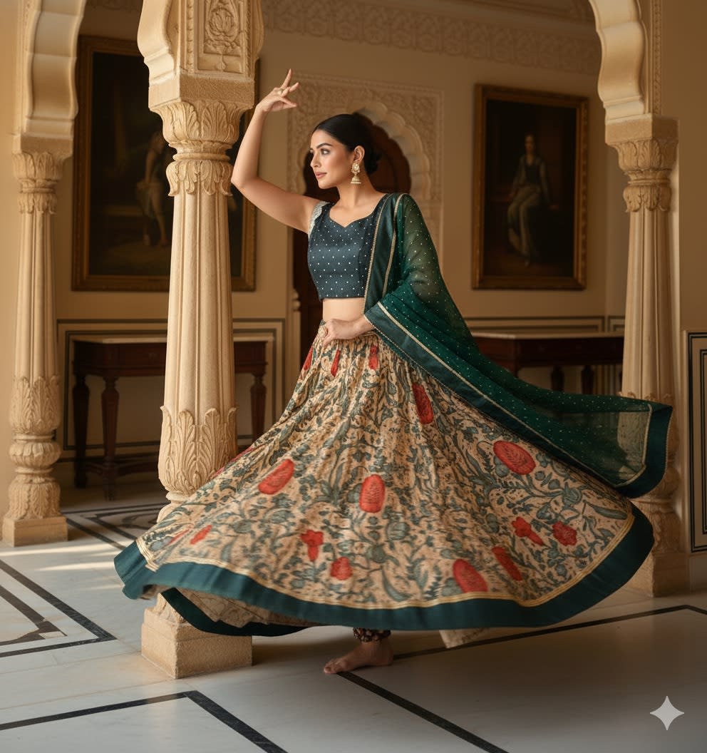 Kalamkari Designer Lehenga Choli Set - View 6