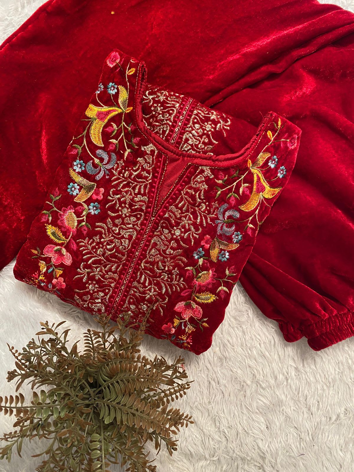 Winter Special Velvet Designer Co-Ord Set - View 5