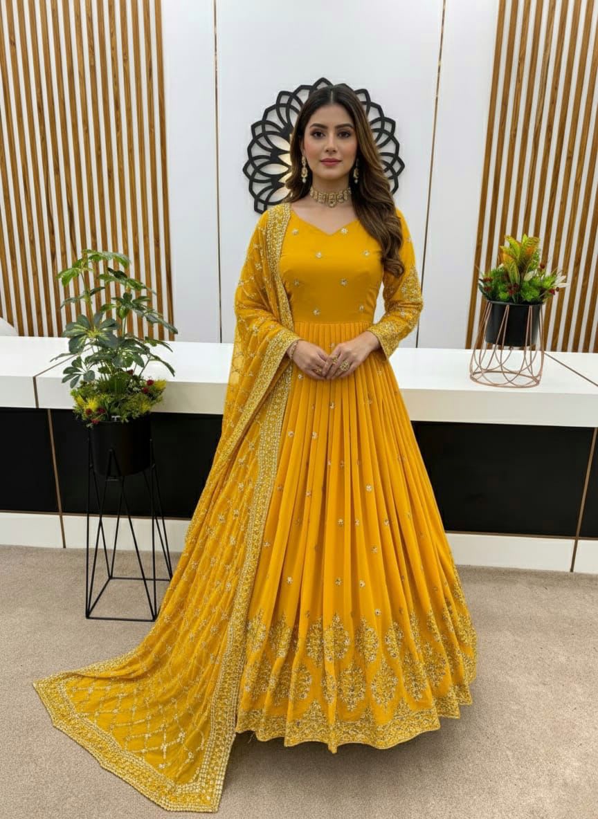 Elegant Embroidered Sequin Designer Anarkali - View 5