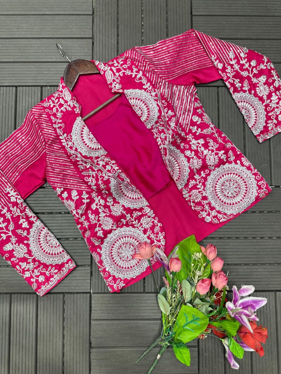 New Super Trending Ready-to-Wear Saree with Embroidered Koti - View 4