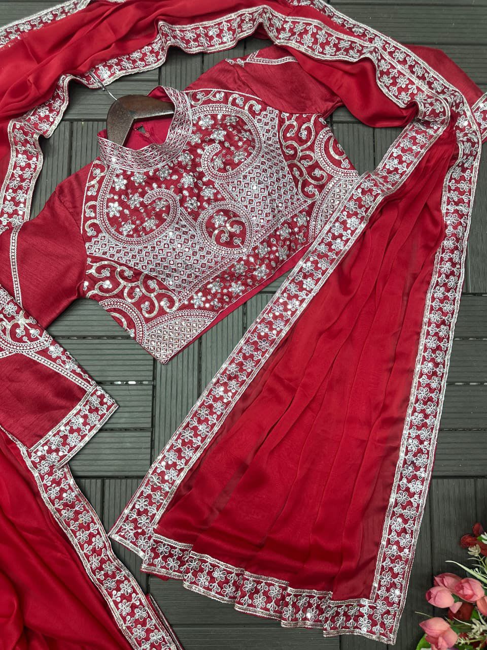 New Super Trending Ready-to-Wear Saree with Embroidered Blouse - View 3