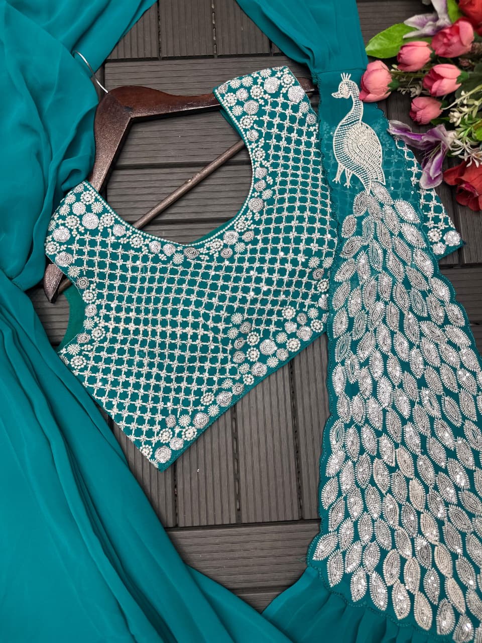 New Super Trending Embroidery Sequence Ready-to-Wear Saree - View 4