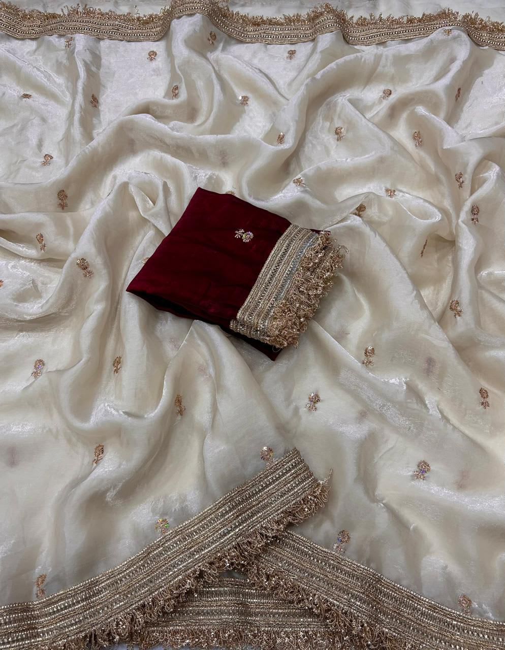Designer Space Satin Saree