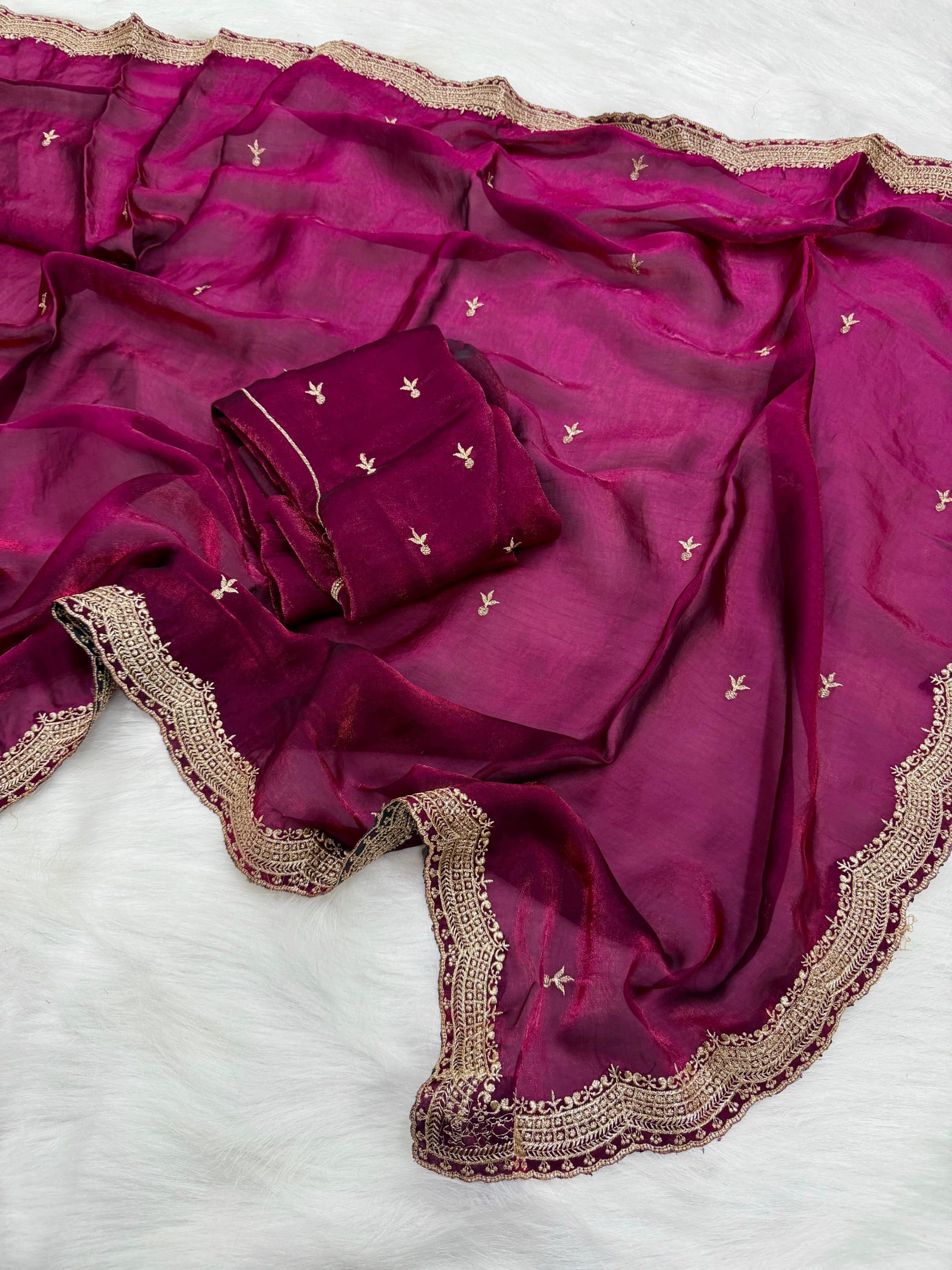 Soft Space Silk Saree with Elegant Embroidery Work